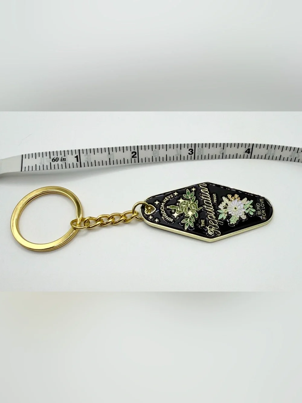 Reputation Inspired Motel Keychain Black Enamel Key Ring T Swift